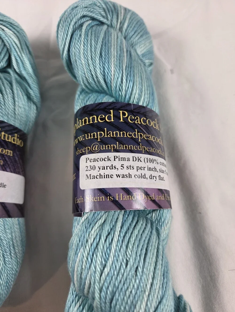Unplanned Peacock Pima DK Cotton Yarn Sea